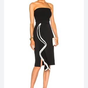 Alexis Peyton strapless ruffle bodycon dress small
